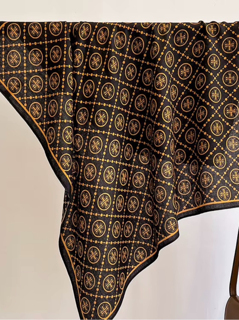 Monogram printed square scarf 28” x 28”